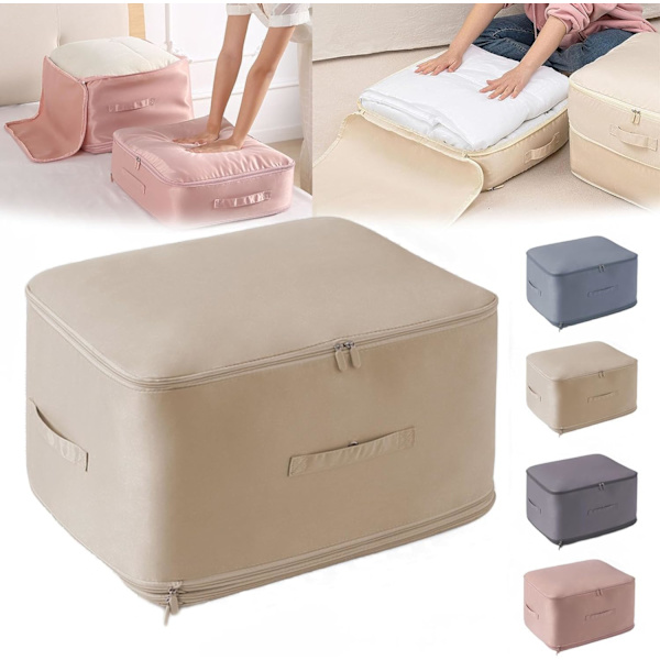 Stærke Flyttekasser, Selvkondenserende Pladsbesparende Ziplock-Organiserer, Abrikos Apricot XL(20.5*16.5*23.6inch)