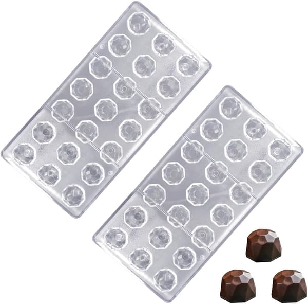 2 st Chokladform, Polykarbonatchokladform, 3D Transparent Polykarbonatchokladform-max