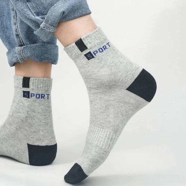 5 par bambufiber Höst Vinter Herrstrumpor Andas bomull Sportstrumpa Andas Deodorant Business Strumpor Plus storlek 38-47 C 5 Par Vit EUR 43-47