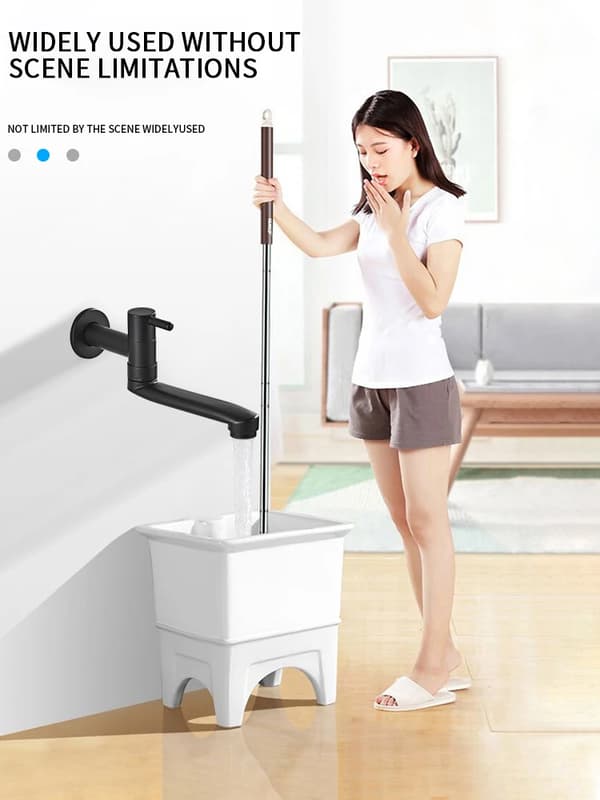Enkel Kall Kran Vägg Utomhus Mopp Pool Kran Koppar Mässing Väggfäste Badrum Diskho Kran Rotatable Wb1411 31cm