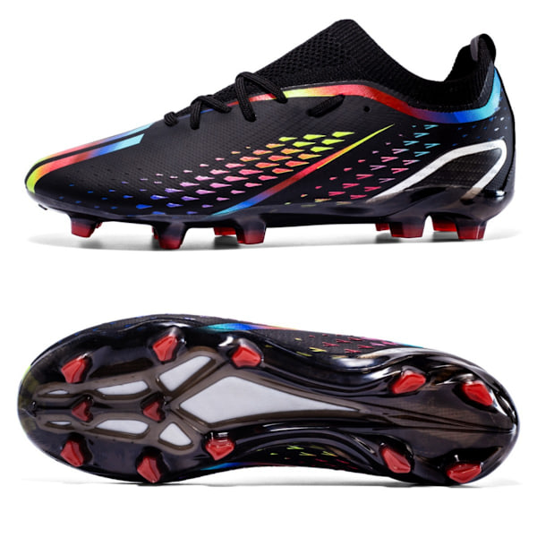 Miami Messi fotballsko nye lange spiker herre dame innendørs utendørs fotballsko for stor gutt AG/FG Black 42 Black 42