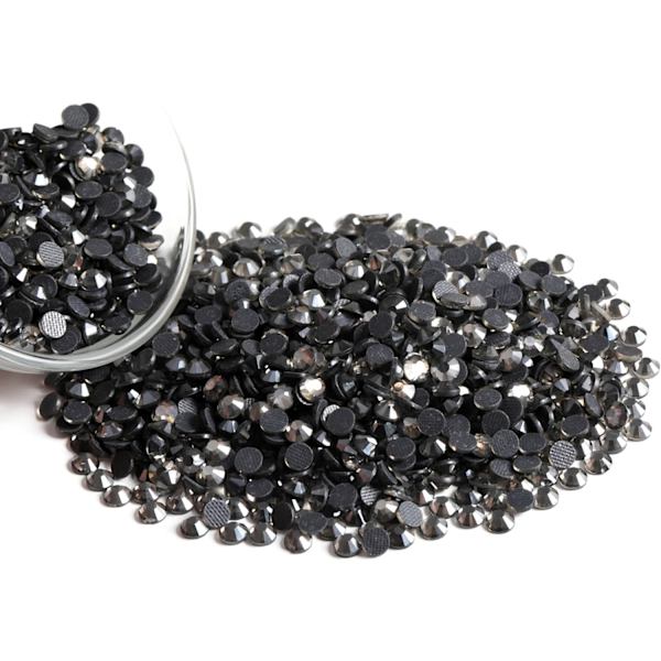 8000 Hotfix Rhinestones, Sort Diamant, SS6, 1,9-2,1 mm til Tøj & Håndværk Black Diamond SS6