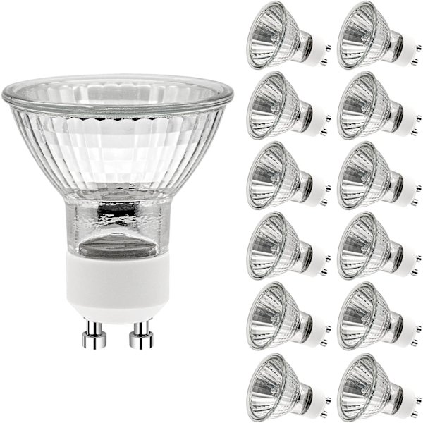 GU10 Halogen Spotlight-lamper, (12-pakning) Dimmbare halogenlamper med 2-stifts, 220V 50W Lyskilde med lang levetid 35w