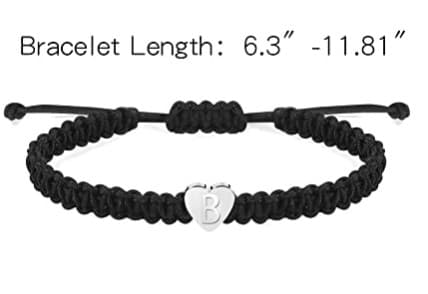 Wekity Hjerteinitial Armbånd til Kvinder Gaver Brev Hjerte