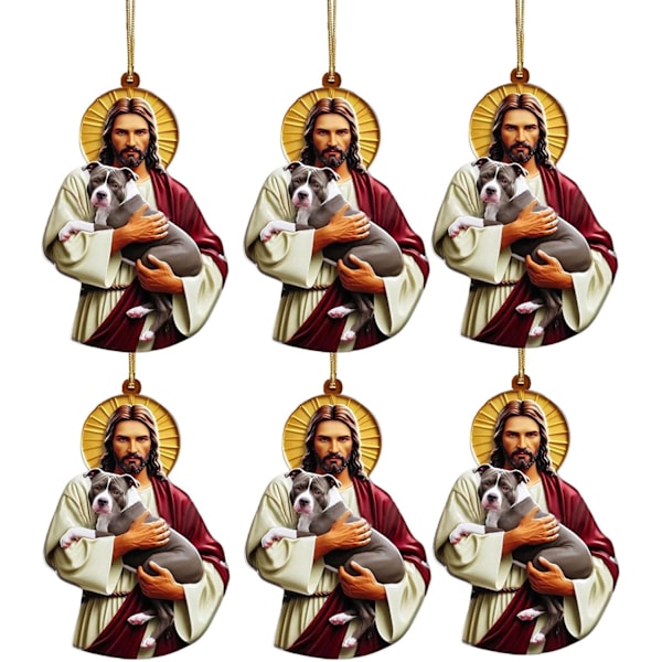Set med 6 Akryl Julgranspynt, Unika Semesterdekorationer för Trädet Dimensions (cm):