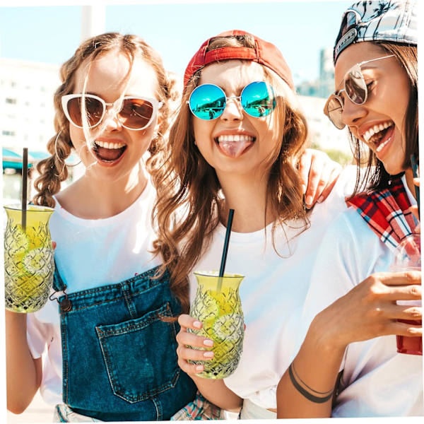 2 stk. ananasglas til cocktails - klare ananas kopper 46 ml cocktailglas - retro præget drikkeglas til vin, martini, whisky, juice, pool fest, picnic