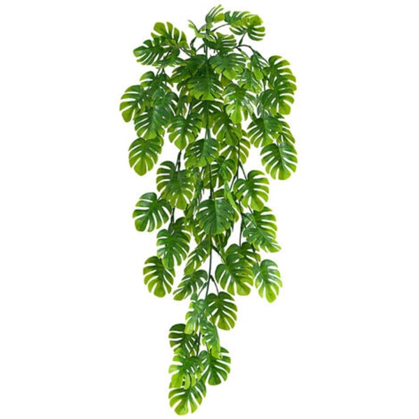 Kunstige tropiske palmeblade ranker, 64 cm palmeblade plante (76 cm inklusive stang) Falske planter til hængende bladvinstokke til væg