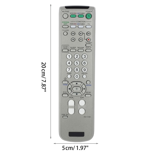 Lättviktsfjärrkontroll TV-kontroll RM-Y180 för Sony RM-Y180 TV VCR DVD KV-20FV300 KV-27FA310
