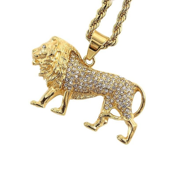 Österrikiska Rhinestone Inlaid Lion Hänge Halsband Herr Halsband New Fashion Djur Accessoarer Party Dominerande smycken