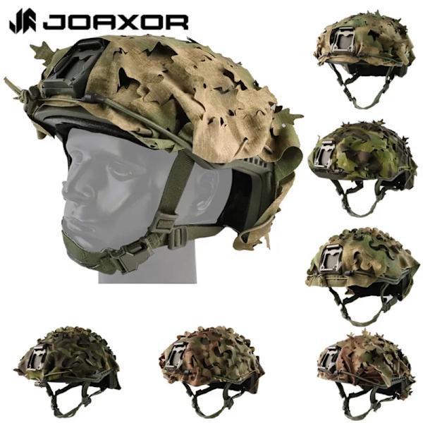 Taktisk täckning Andningsbart Mesh Camo Camouflage Cover Perfekt för taktisk militär utrustning, stridshjälm Leaf style FG