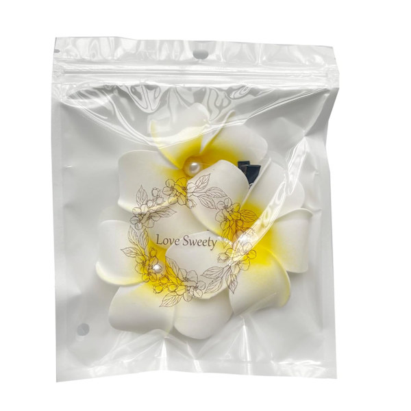 3 stk. Hawaii-inspirerte Plumeria-hårklipp for strandfest (Hvit) 1#P White