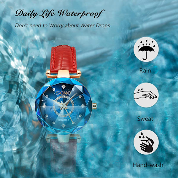 Damer Analog Kvarts Ur med Rustfrit Stål Rem Vandafvisende Dameure Mode Rhinestone Armbåndsur til Damer Piger Blå a Blue a