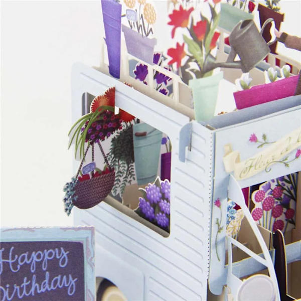 Romantisk blomst fødselsdag jul lykønskningskort 3D lykønskningskort overraskelsesgaver Valentinsdag bryllupsdag par kone mand 02
