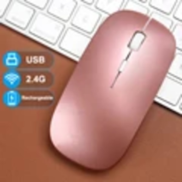 Uppladdningsbar trådlös mus Gamer 2.4G USB Bluetooth-kompatibel möss för bärbar dator Pad Tablet Macbook Ergonomisk spelmus Rosa 1