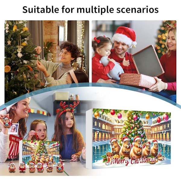 Kapibara Adventskalender, Akryl Julepynt til Jul 2024 Style two