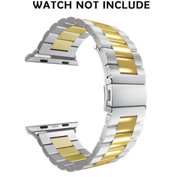 CQBB Kompatibel Apple Watch Band 38mm-40mm/42mm-44mm Ersättningsmetallband i rostfritt stål -42-44mm guld