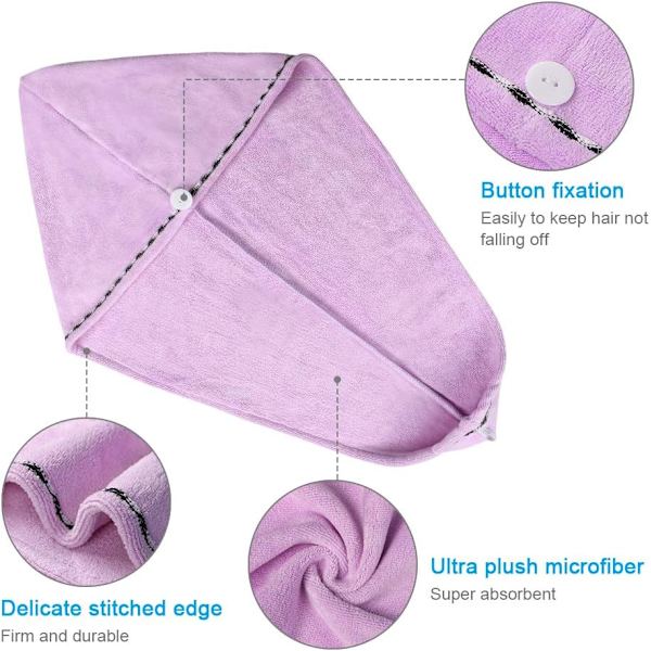 Mikrofiber Hårhanddukar 3-pack Hårhanddukar 6 st Hårband Superabsorberande Snabbtorkande Turbanhandduk för Kvinnor (Blå & Gul & Lila) C