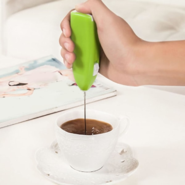Elektrisk mjölkskummare, Batteridriven Visp för Kaffe Drycker (Grön) Green