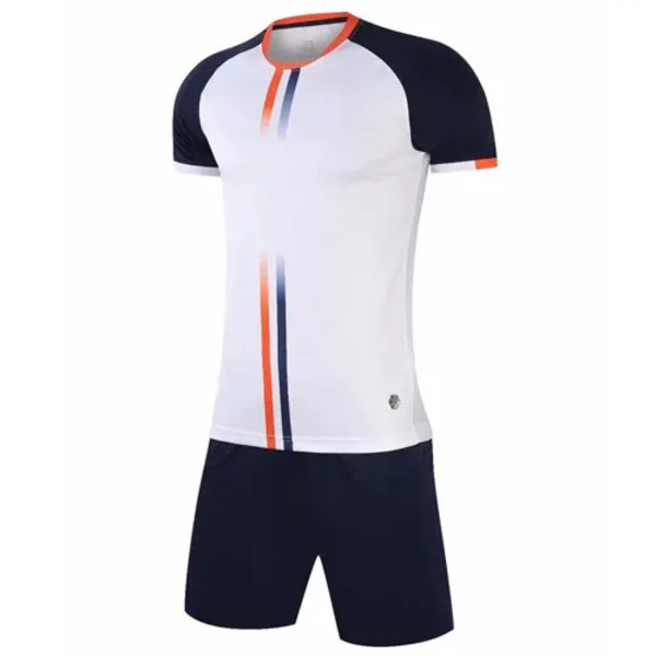 Herr Barn Fotbollströja Kostym Anpassad Kortärmad Sommar Fotbollsträning Uniform Matchande Träningsoverall 2 Delar Skjorta Shorts Set vit white M