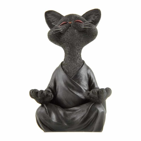 CQBB Buddha kattstaty meditation yoga samlarpresent för katt 12,5 CM