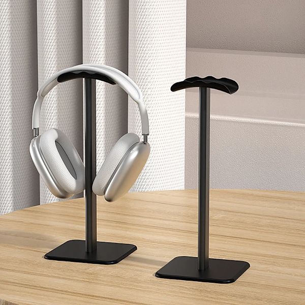 Aluminiumlegering Hodetelefonstativ Holder Plassbesparende Gaming Headset Stativ Rack Skrivebord Organizer Display Hodetelefon Henger Belte Hvit