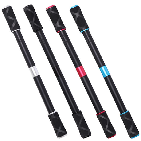 Snurrande penna - Spinnerpenna för stressavlastning, flygande snurrande penna för att förbättra finmotoriken, fidget-leksak, roterande dekompressionspenna black black red