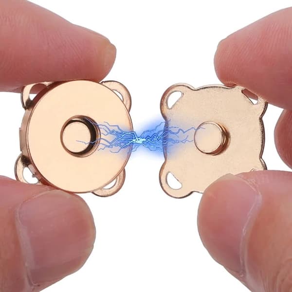 5 par magnetiska tryckknappar | Magnetlås | Magnetiska ersättningsknappar för kläder, väskor, etc. | Magnetlås | 1,8 CM | Silver