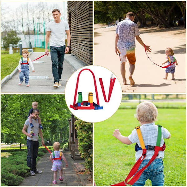 Babysele, promenadsele och säkerhetssele för småbarn, säkerhetskoppel för småbarn, pojkar och flickor (röd) gulgrön