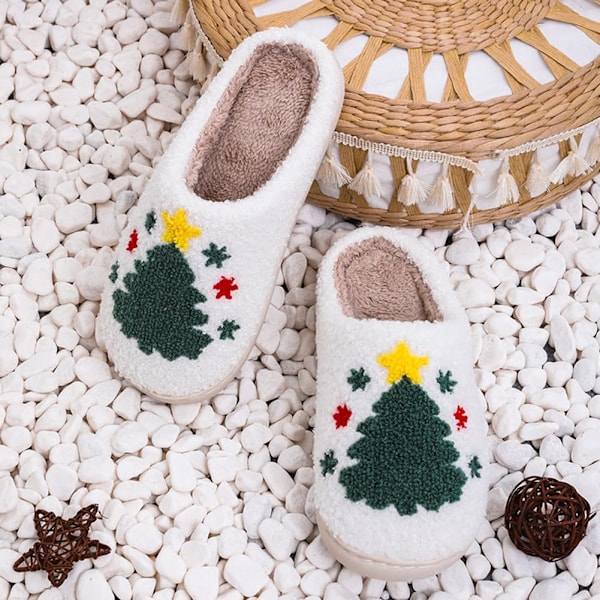 Roliga älg-tofflor för mysig komfort i sovrummet till jul Christmas tree F 36/37 EU