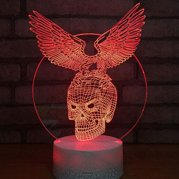 3D LED-hjort optisk illusionssensor nattlampa med smart T