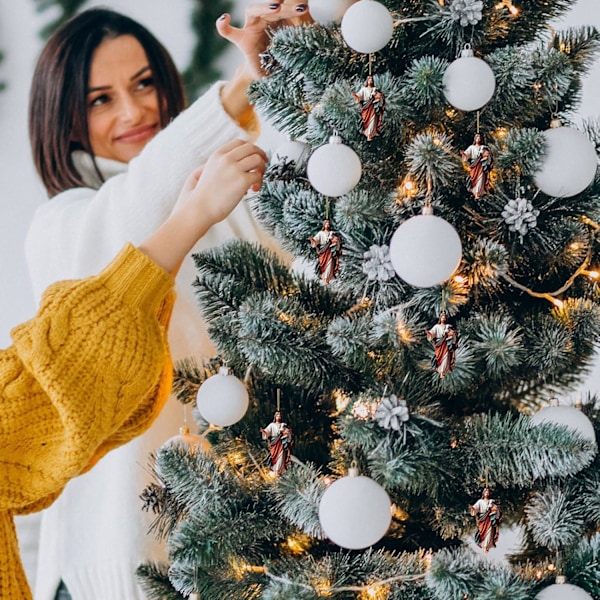 Set med 6 Akryl Julgranspynt, Unika Semesterdekorationer för Trädet B