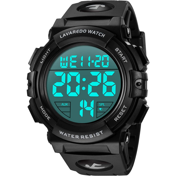 SQBB LED-bakgrundsbelyst digital watch- Vattentät watch för utomhussporter