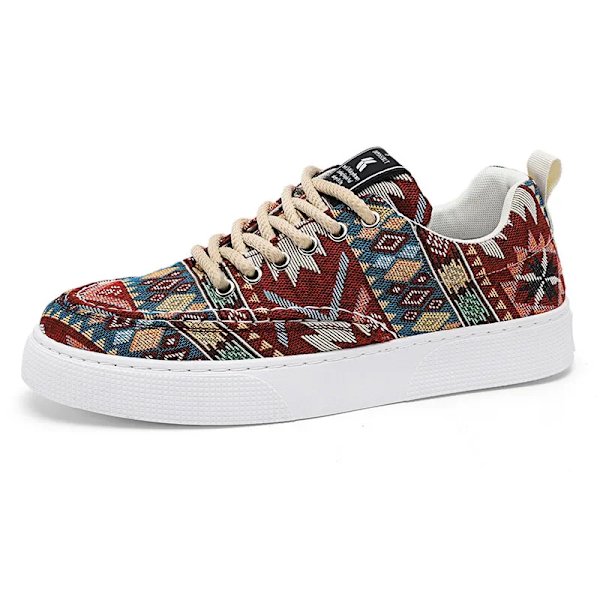Män Vulkaniserade Skor Sommaren Canvas Casual Sport Bekväm Andningsbart Skateboard Fashion Spets Up Sneakers För Män Röd 39