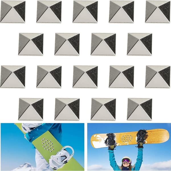 18-pack Snowboard Stomp Pads Zinklegering Halkfritt Grepp för Snowboard och Skidor Silver