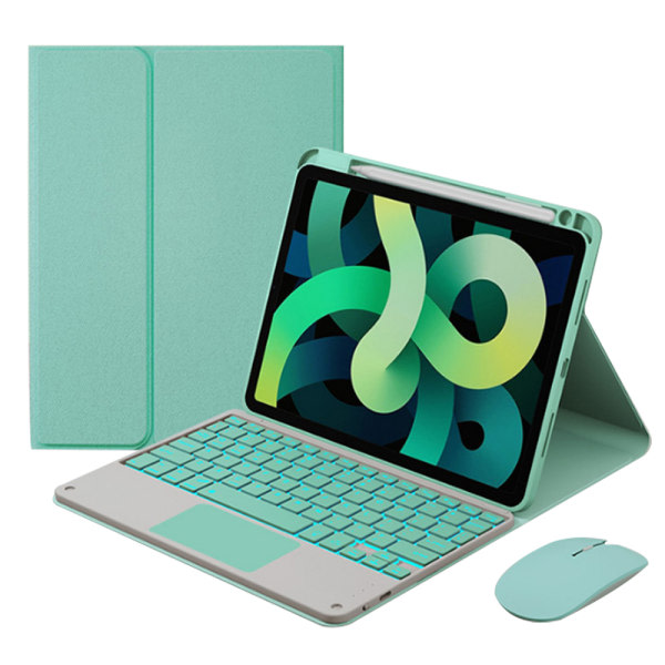 CQBB Bluetooth cover - Färgglad bakgrundsbelysning modell Mintgrön kompatibel med iPad Air4 (10,9 tum)