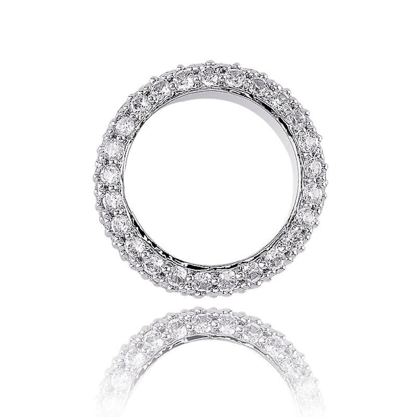 5 rader Iced Out Full Cubic Zircon Bling Ringar Män Kvinnor Guld Silver Färg Charm Hip Hop Smycken Presenter Med Storlek 7-11 Guld Gold