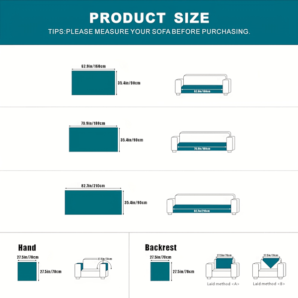 1. Vanntett Sofaovertrekk Sklisikkert Anti-Flekk Sofaovertrekk Fire Sesonger Universal Sofa Deksel Møbelbeskytter Soverom Kontor Stue Hjemmedekorasjon
