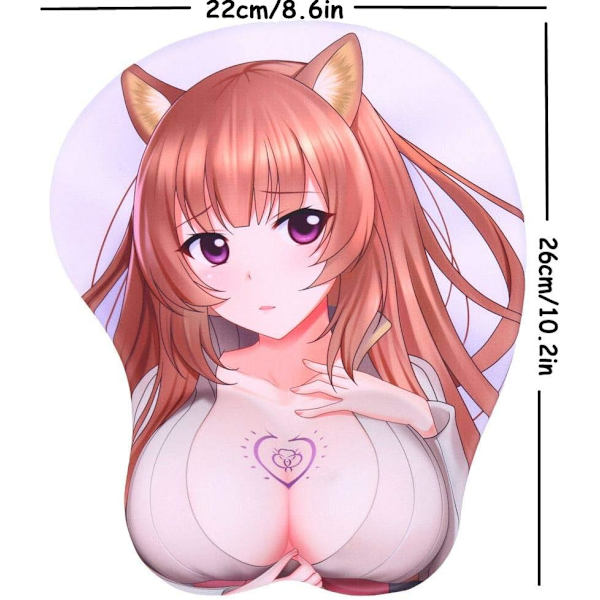 Raphtalia 3D Musmatta Anime Musmattor med handledsstöd 2Way Skin (Raphtalia F)