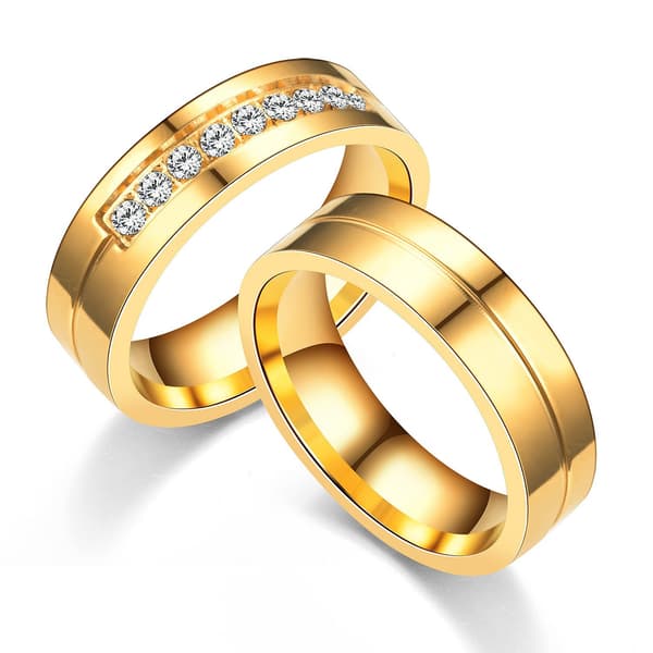 Par Rostfritt Stål Titan Ring Guld Storlek 8 2st - Perfet-max