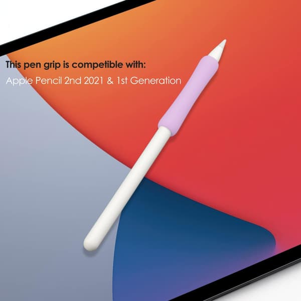 (Rosa/Lilla) 2-pak Ergonomisk Greb Silikonebeskyttelse til Apple Pencil 2. & 1. Generation iPad Pro Stylus Tilbehørssæt_max