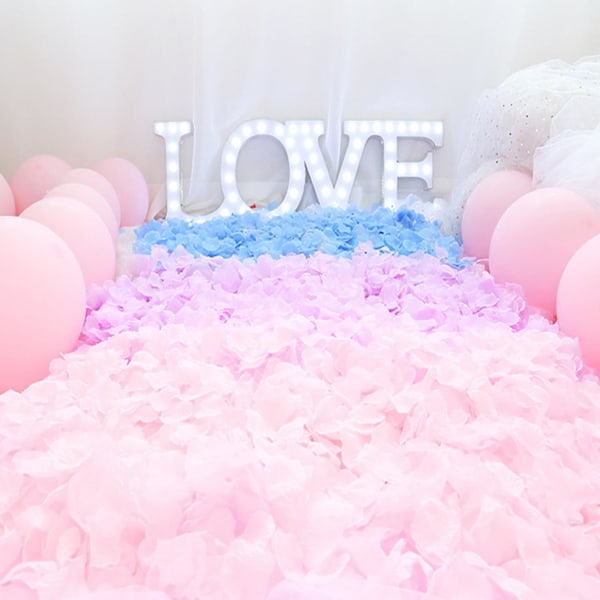 1200 stk/12 poser attraktive kunstige rosenblader bred applikasjon non-woven stoff realistiske DIY falske blomsterblader for bryllup Jikaix Lyse Rosa Light Pink