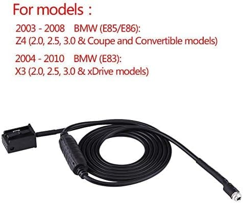 Keenso AUX ekstra lydinngangsadapterkabel for E85 E86 Z4 CD X3 E83 12 Pin Line for iPod