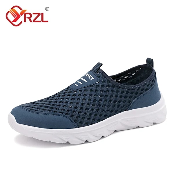 Yrzl Lättviktiga Män Casual Skor Andningsbart Slip På Man Casual Sneakers Anti-Slip Men Lägenheter Utomhus Wald Skor Storlek 39-46 Blå 41