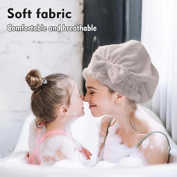 Hårtørrende Håndklædeindpakninger, 3-pak Mikrofiber Koralfleece Turbaner, Absorberende Hurtigtørrende Hætter Til Kvinder Og Piger Efter Bad, Pink Grå Beige