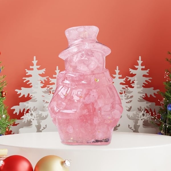 Kristalli Lumimieshahmo - 3D Joulukoriste Miniatyyri, Rose Quartz Rose quartz