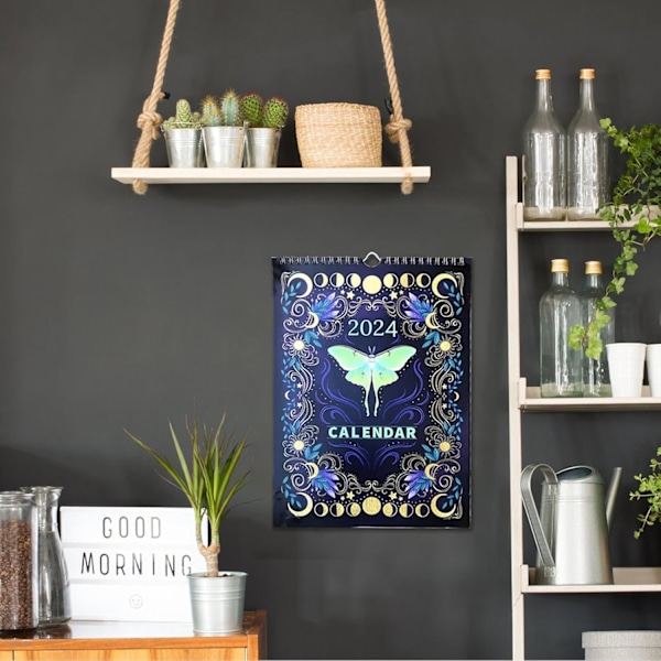 Mørk Skog Månekalender 2024, Illustrert Veggkalender for Planlegging (01) 1