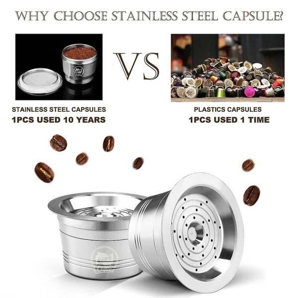 Återanvändbara kaffekapslar i rostfritt stål Återanvändbara kaffekapslar