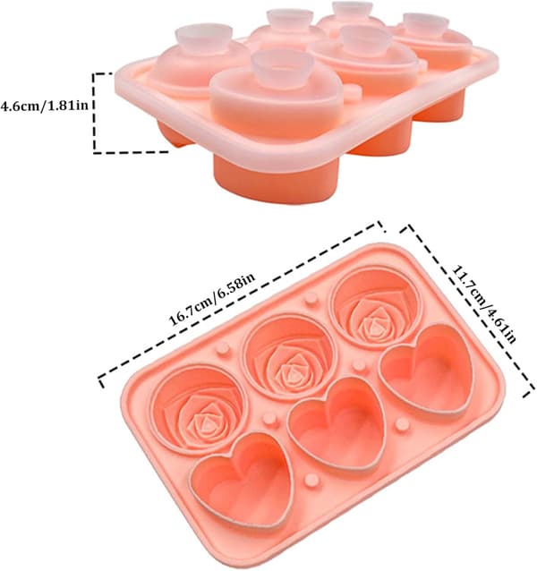 Iskubbeform 3D Silikon Hjerte Rose Form Iskuleform Iskuler Til Kjøling Whisky Cocktails Dricks Iskuleformer Former