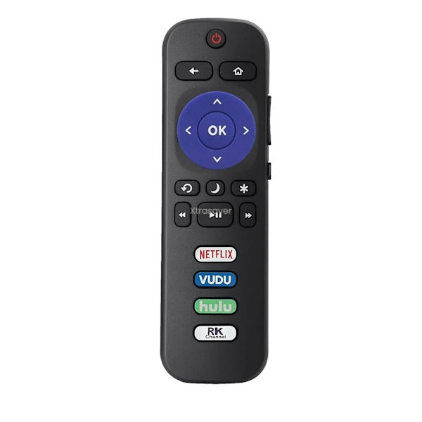 TCL-erstatningsfjernkontroll for Roku TV med Netflix / VUDU / Hulu / Roku-taster - Svart