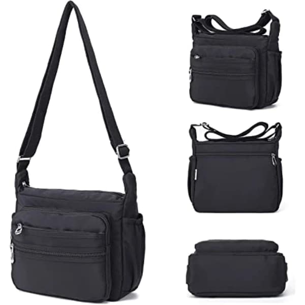 (S, Sort) Nylon Dame Taske Vandtæt Multi-Pocket Me—max